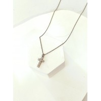 Ασημένιο κολιέ σταυρός με ζιργκον SN274